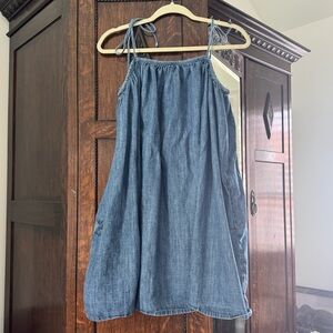 Boyish Blue Denim Dress with Pockets EUC
